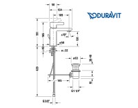 MEDIDAS MONOMANDO LAVABO D-NEO DURAVIT